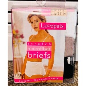 VTG Lovepats 3 Pk Women’s 11-14 Stretch Microfiber Briefs Underwear Panties 90's